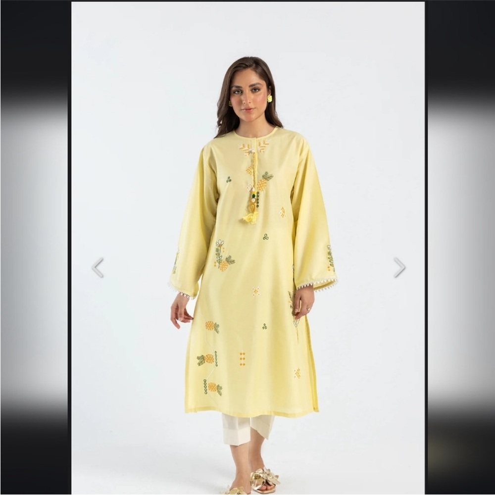 Charming Embroidered Tops - Yellow and Gray